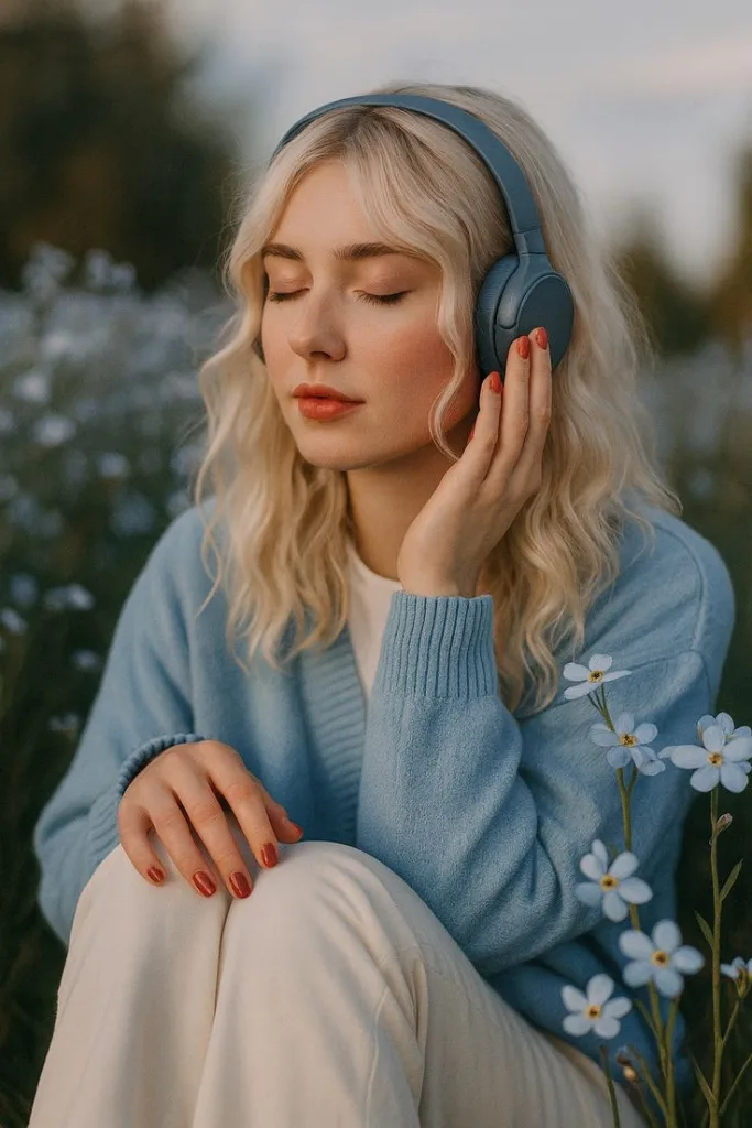 person listening to music for sound therapy to improve brain sharpness